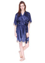 1041 Жіночий атласний халат великого розміру Serenade Синій