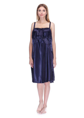 1042 Женская атласная сорочка большого размера Serenade Синий