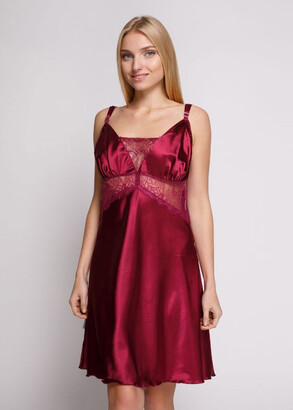 1212 Женская атласная сорочка большого размера Serenade Бордовый