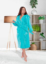 16 Жіночий халат великого розміру з велсофта Serenade Бірюзовий