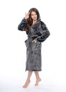17 Женский халат большого размера из велсофта Serenade Серый
