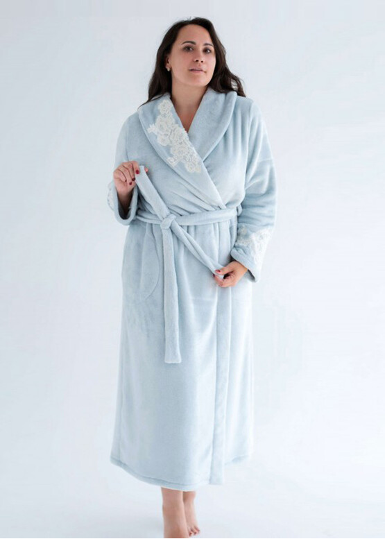 1933 Жіночий халат великого розміру з велсофта Shato Блакитний