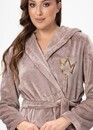 1129 Женский велюровый халат Wiktoria Капучино