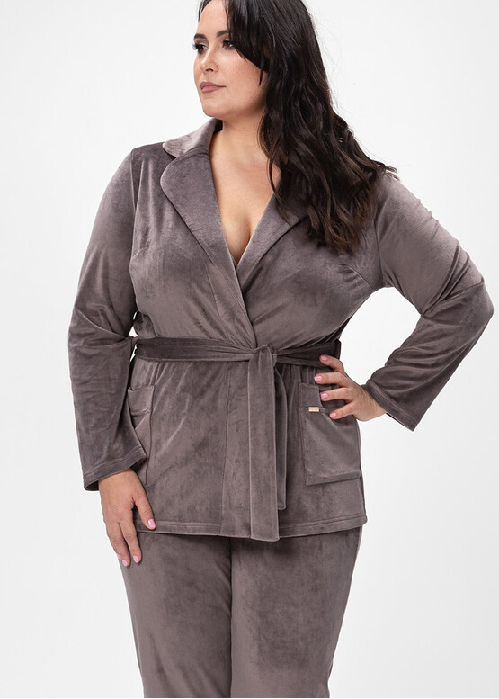 2528 Женский велюровый комплект Shato Латте