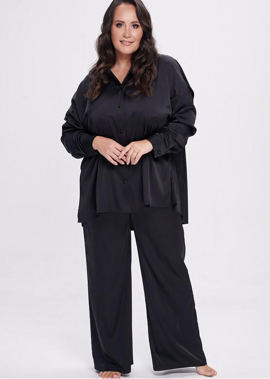 2704 Женский шелковый костюм для дома Shato Черный