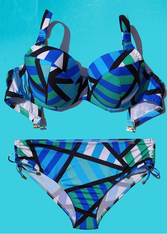 252 Жіночий купальник-бікіні з ущільненою чашкою Multicolor Shato Синій