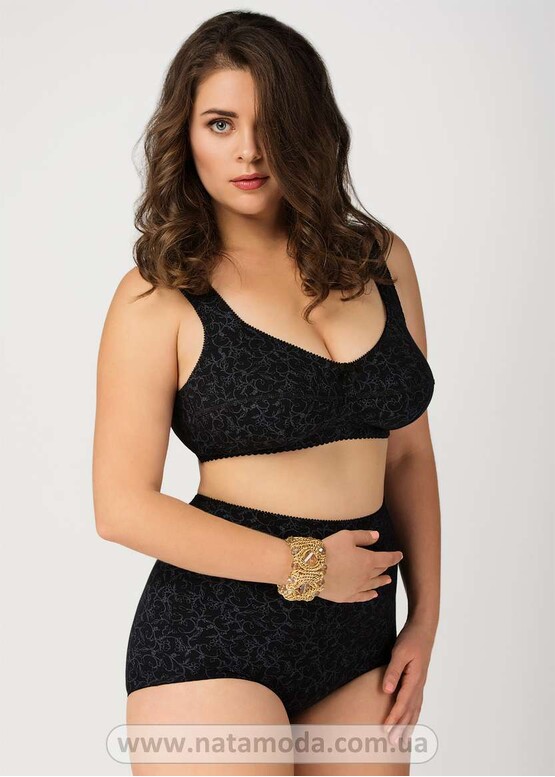 1121 Бюстгальтер из хлопка большого размера (до 120Н) Emma VALMIR.A Черный с серым
