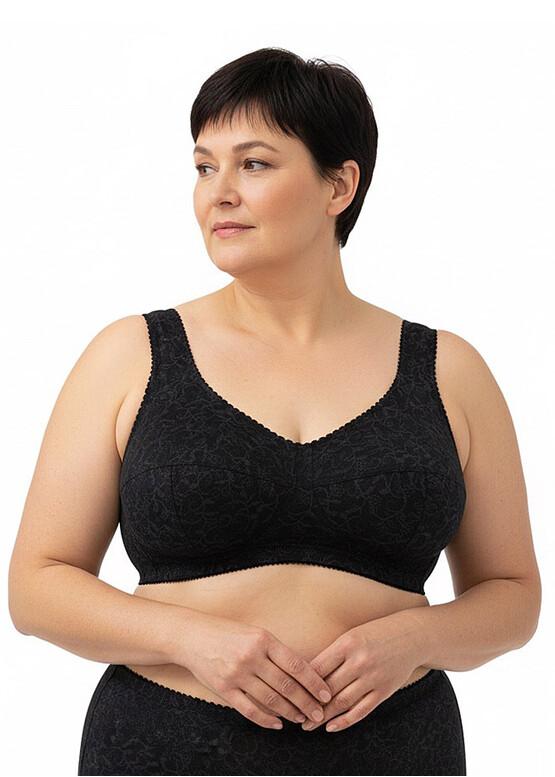 1121 Бюстгальтер из хлопка большого размера (до 120Н) Emma VALMIR.A Черный с серым