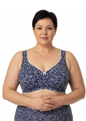 1121 Бюстгальтер з бавовни великого розміру Klara VALMIR.A Синій з молоком 1121 Бюстгальтер з бавовни великого розміру Klara VALMIR.A Синій з молоком