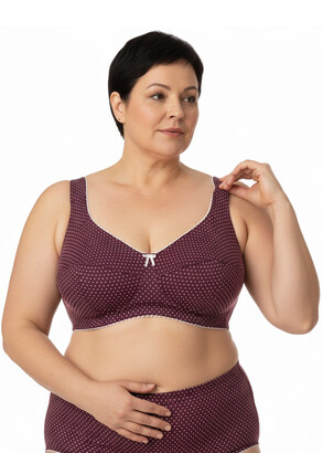 1121 Бюстгальтер из хлопка большого размера VALMIR.A Вино в горошек