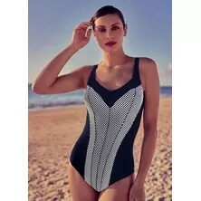 7380 Купальник большого размера цельный Teresa Anita Синий с белым 7380 Купальник большого размера цельный Teresa Anita Синий с белым