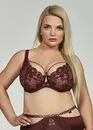 1258 Кружевной бюстгальтер большого размера Selena Kris Line Бордовый