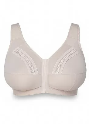 H47-23 Бюстгальтер із застібкою спереду без каркасів Honey Срібляста півонія