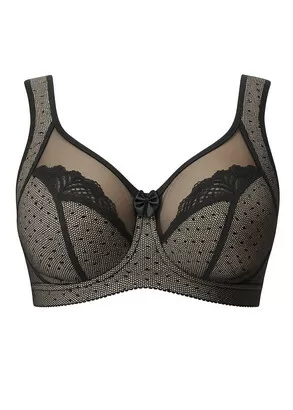 195-187 Бюстгальтер без каркасів з бічною підтримкою Orhideja чорний з бежевим